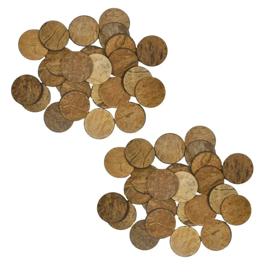50pcs Natural Coconut Shell Wood Aquarium Decoration Circular Slice Forest Material Landscape Molds Decor Fish Tank Ornament