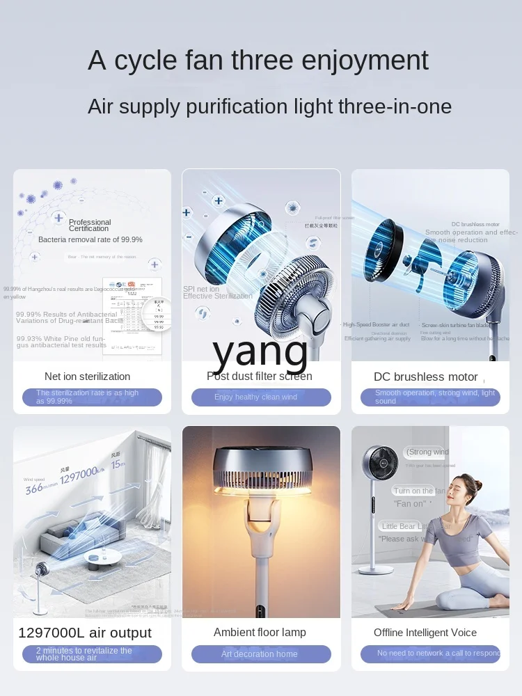 lmm Double Net Air Circulator Home Standing Shaking Head Floor Fan Purification Electric Fan