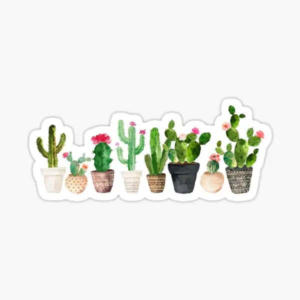 

Cactus 5PCS Stickers for Print Laptop Room Bumper Car Living Room Wall Water Bottles Window Luggage Home Art Cartoon Background