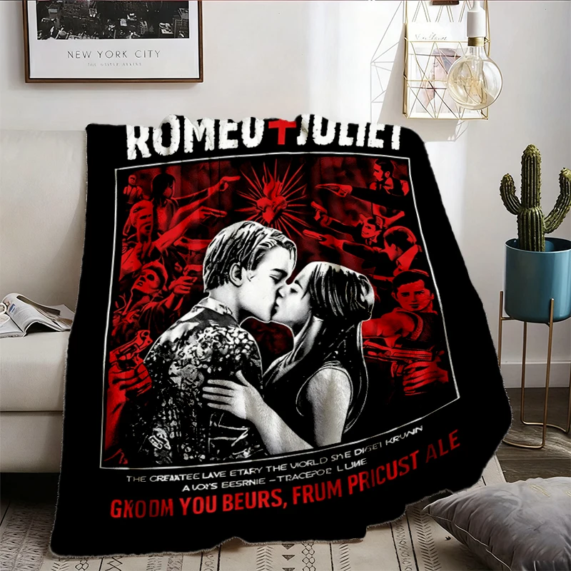 Romeo Juliet Flannel Blanket, Leonardo DiCaprio Shakespeare Kiss Unisex Flannel Blanket