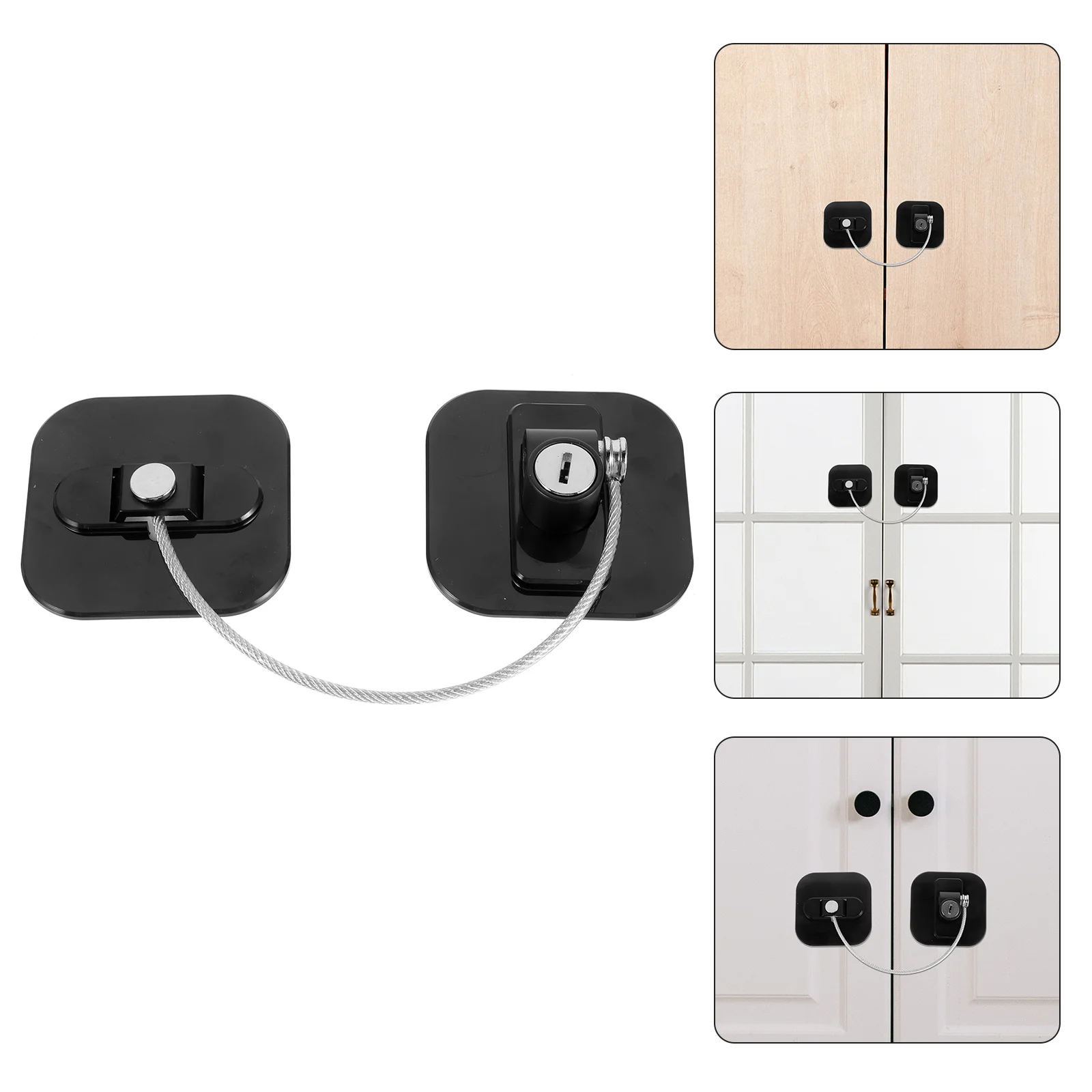 

Замок безопасности для холодильника без сверления, квадратный дизайн, прочный замок для двери шкафа для холодильника, защитная защита для ящика, замки для шкафа