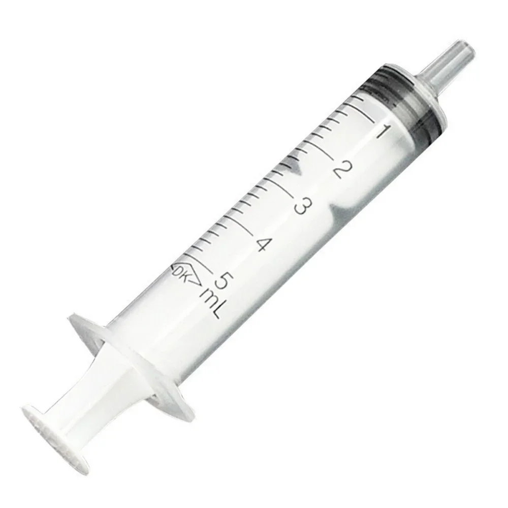 100pcs Disposable Plastic 5ml Injector Syringe No Needle for Lab Nutrient Measuring Small Pet Food Feeder (Without Needle)