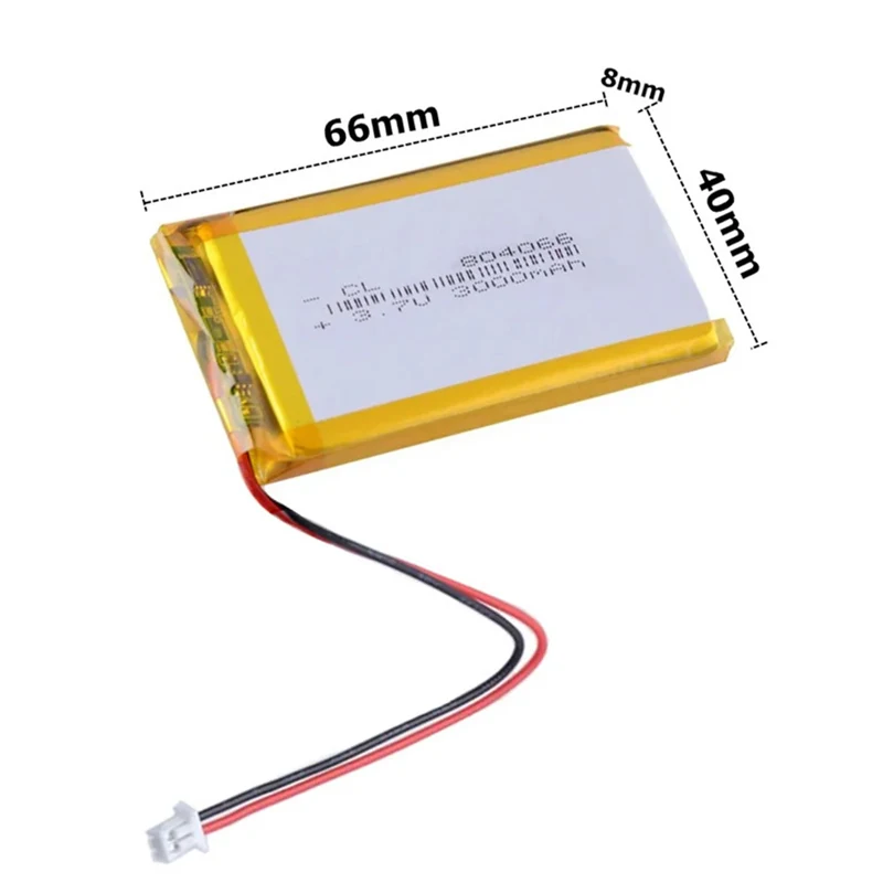 804066 Lithium Polymer Battery 3.7V 3000mAh PH 2.0mm 2pin Plug For Beauty Instrument GPS LED Light Small Electronic Devices