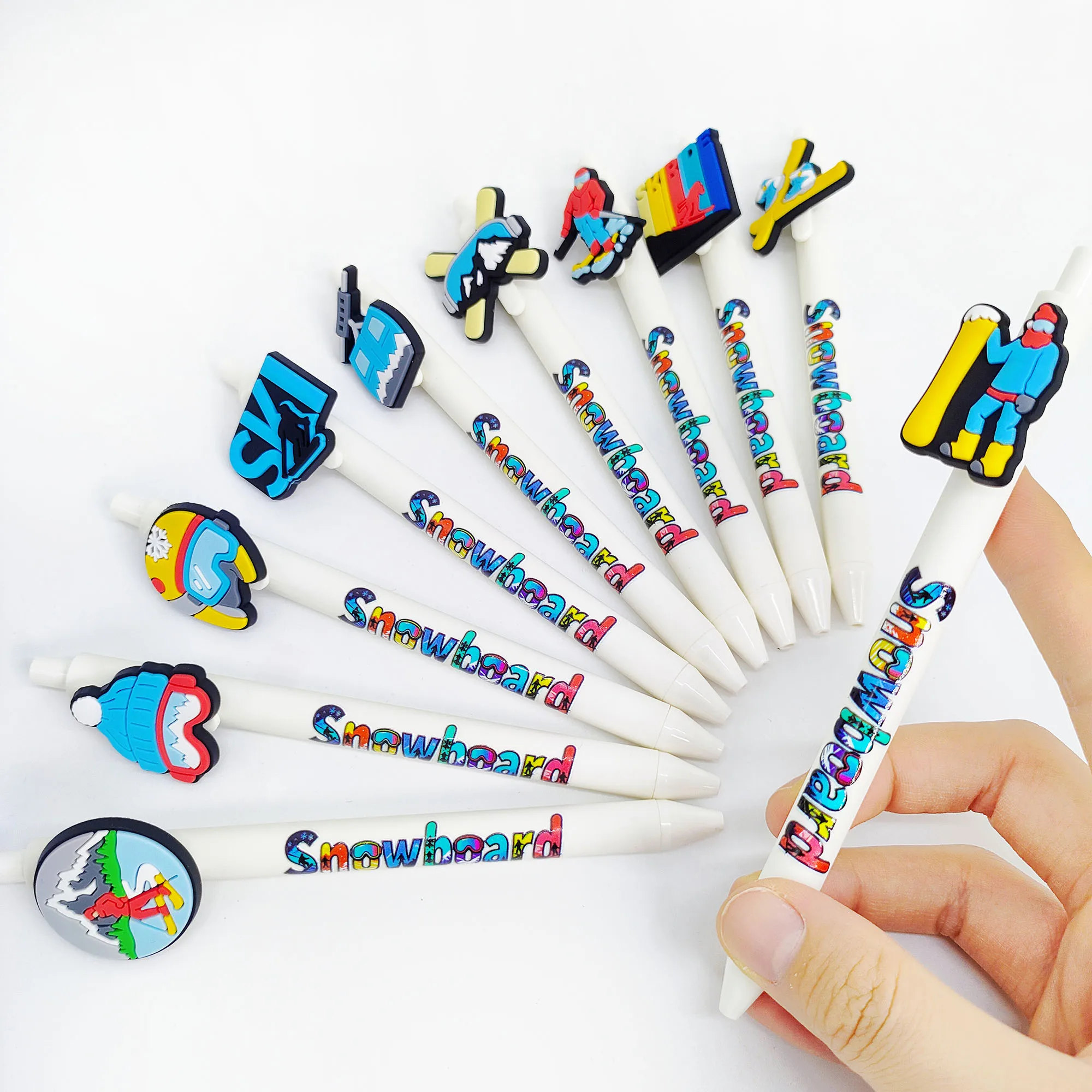 

15pcs/30pcs Winter Skiing Theme Ballpoint Pen Extreme Sports Skiing Theme Ballpoint Pen Student Writing Gift Pen.
