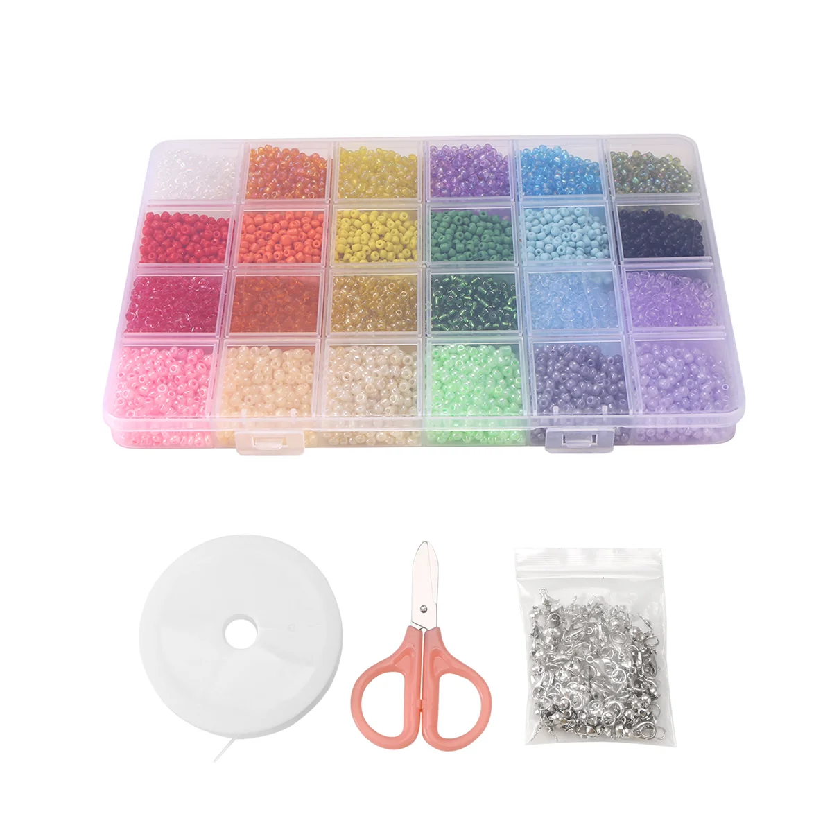 HOT Seed Beads for Bracelets 24 Colors 3mm Colored Small Glass Beads for Bracelets Jewelry Making Crafts 12000 Pcs