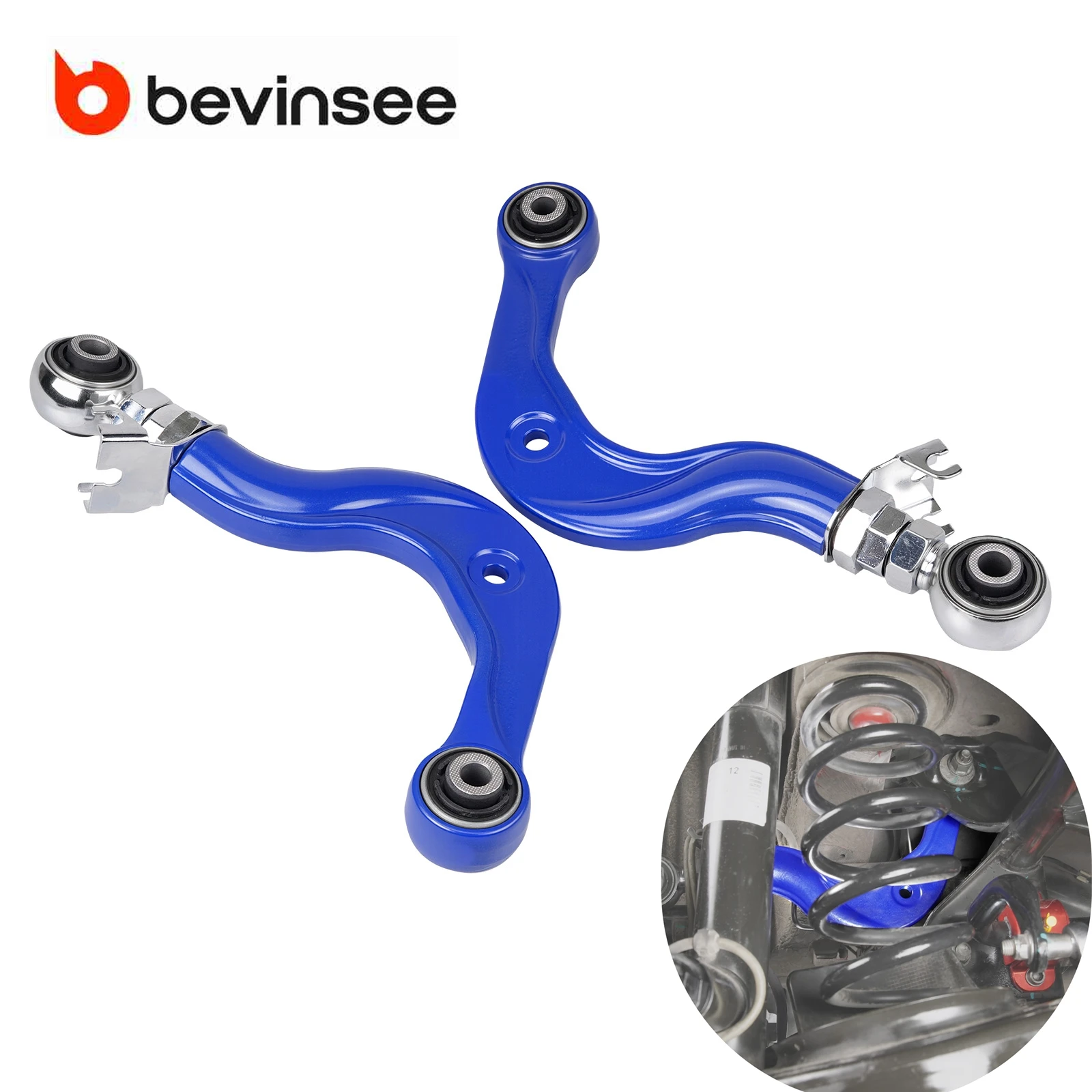 BEVINSEE Adjustable Rear Camber Arm Kit for Audi A3 S3 8P 8V for VW for Golf MK5 6 7 for Passat B8 for Tiguan for Skoda Octavia