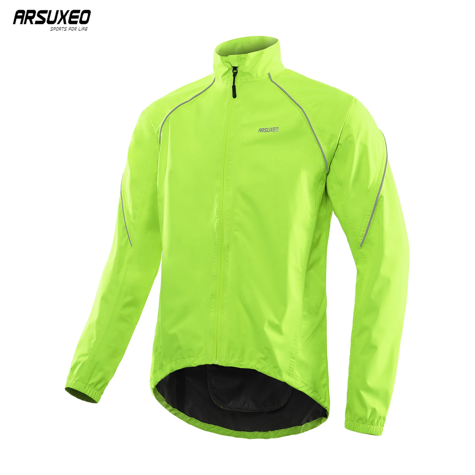 

ARSUXEO Rain Jacket Waterproof Bicycle Sun Protection Ultra Light Reflective Windbreaker Men Women Cycling Clothing MTB Raincoat