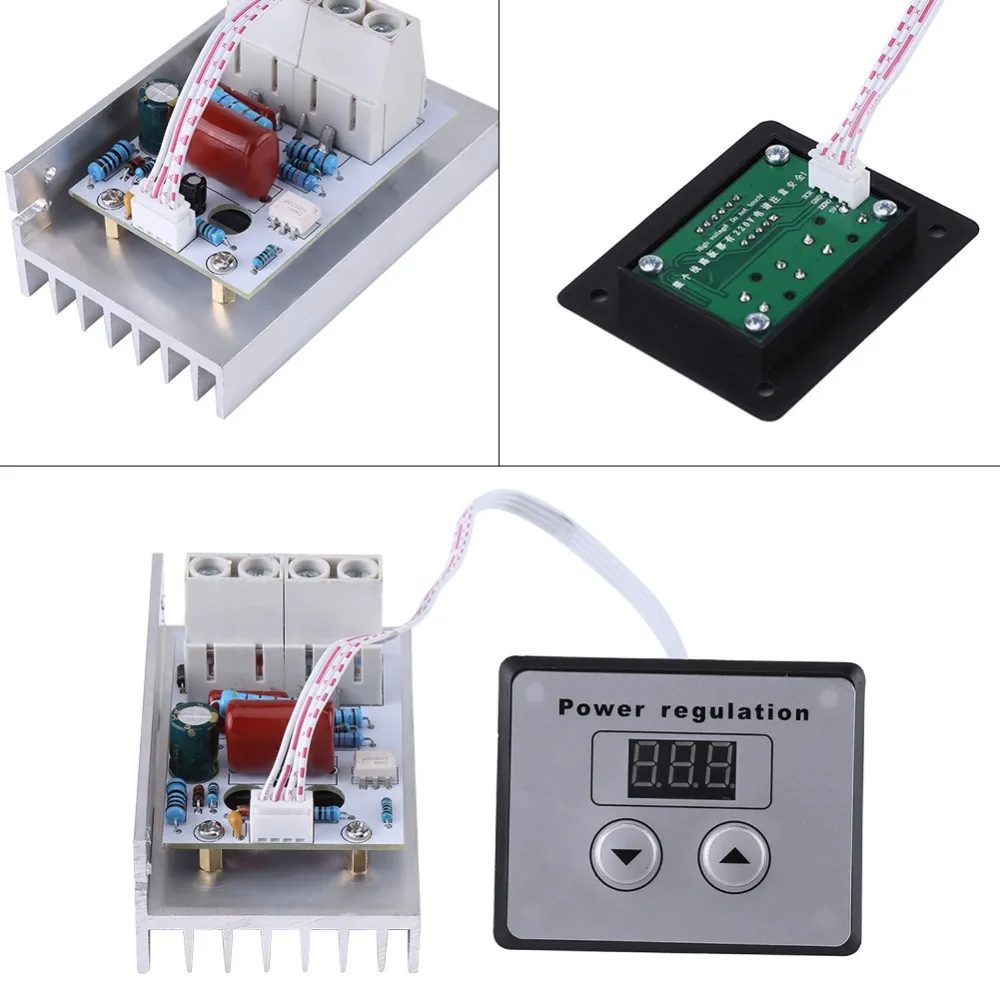 10000W SCR Voltage Regulator AC 220V 80A Digital Display Dimmer Switch Adjustable Motor Controller Motor Speed Control