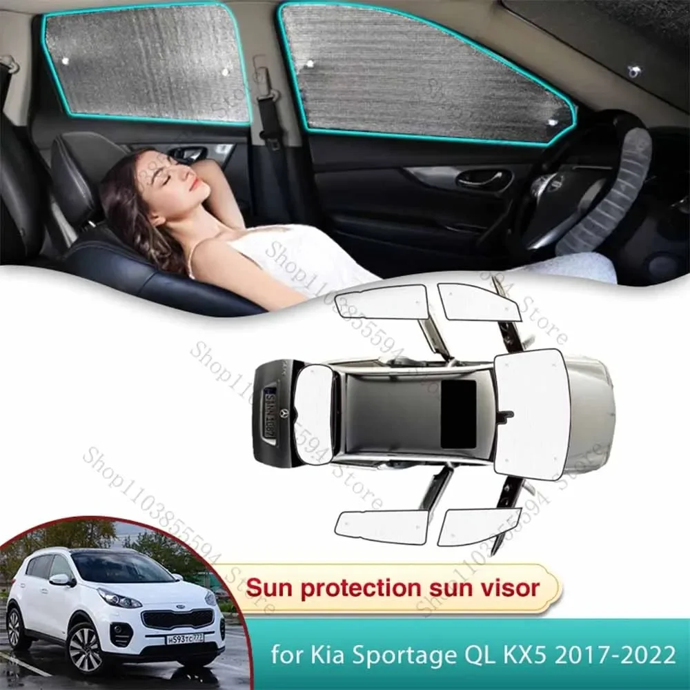 

Full Car Sun Shade for Kia Sportage QL KX5 2017 2018 2019 2020 2021 2022 Sunshade Windshield Side Window Privacy Shading Anti-UV