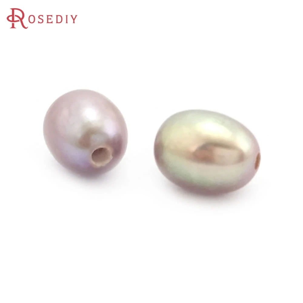 Natural Pearl Color Natural Freshwater Pearl Oval Shape with Half Hole Beads Jewelry Making Supplies Diy Findings Accessories