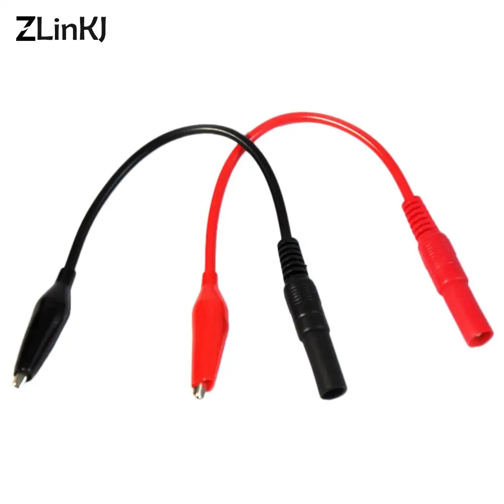 2Pcs practical Probe Red+Black MultiMeter Test Lead & Alligator Crocodile Clip Electrical Clamp For Fluke Meter Testing