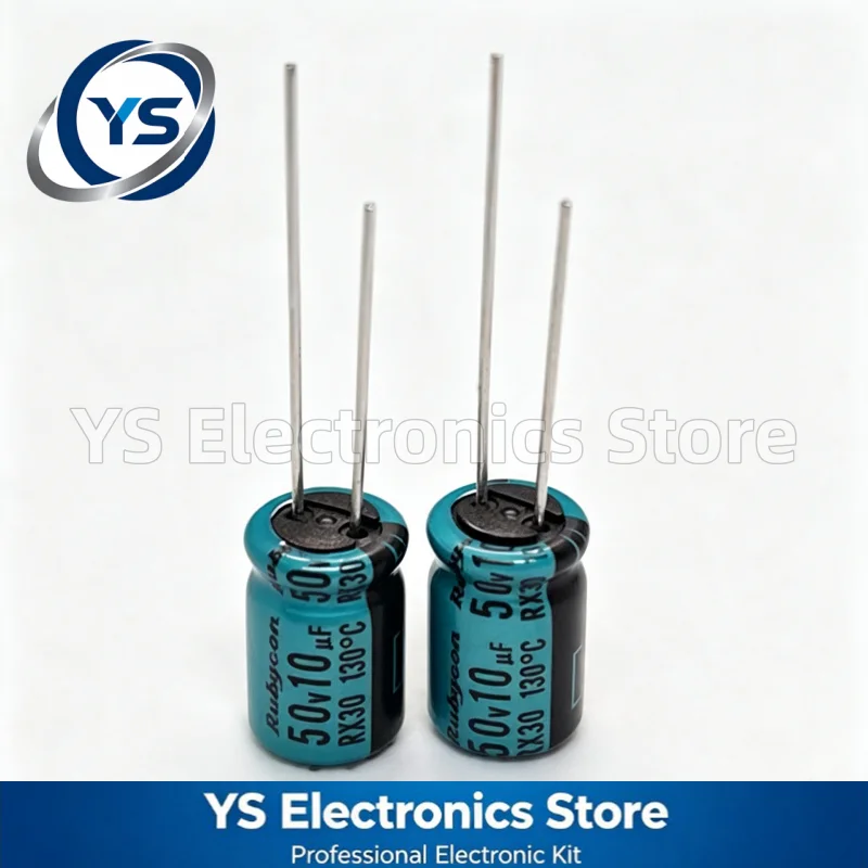 Rubycon RX30 Series 50V10UF 8x11.5mm High-temperature Resistant 130-degree Aluminum Electrolytic Capacitor 20% 10UF50V 50V 10UF