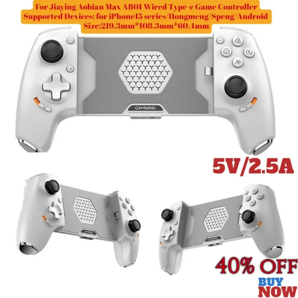 

For Jiaying Aobian Max AB01 Wired Type-c Game Controller For IPhone15 IOS Android Gamepad Bluetooth Mobile Gamepad Stretch