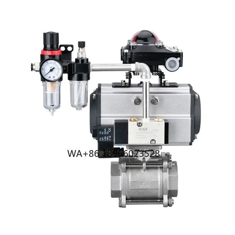 Q611F-16P high temperature two-way thread high platform valve 304 stainless steel three-piece pneumatic internal thread ball val