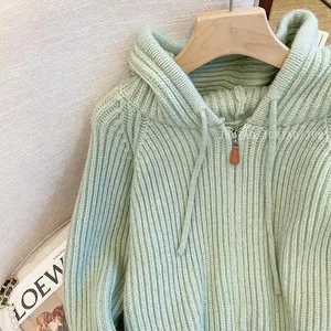 Tarzlı, pürüzsüz, yumuşak, esnek, örgü hırkalı turuncu bir kedi-kadınlar 2024 güz, ilkbahar yeni, kendine özgü iç mekan-uzun kollu üst - İlk 10 satış-hırka-turuncu - №9