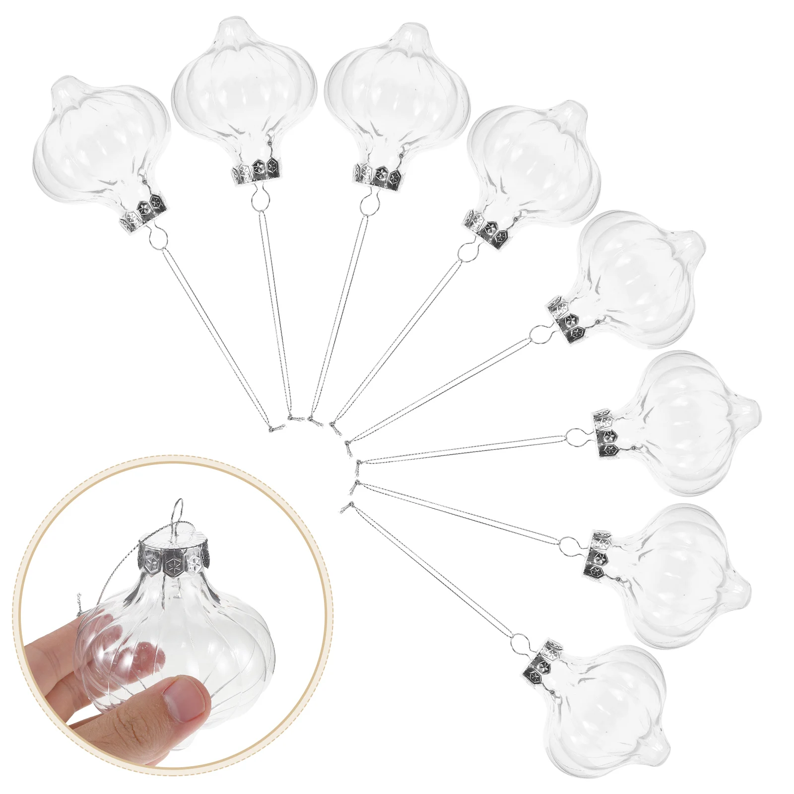

16 Pcs Pumpkin Decorative Pendant Christmas Decorations Clear Ornaments Baubles Sphere Fillable Tree