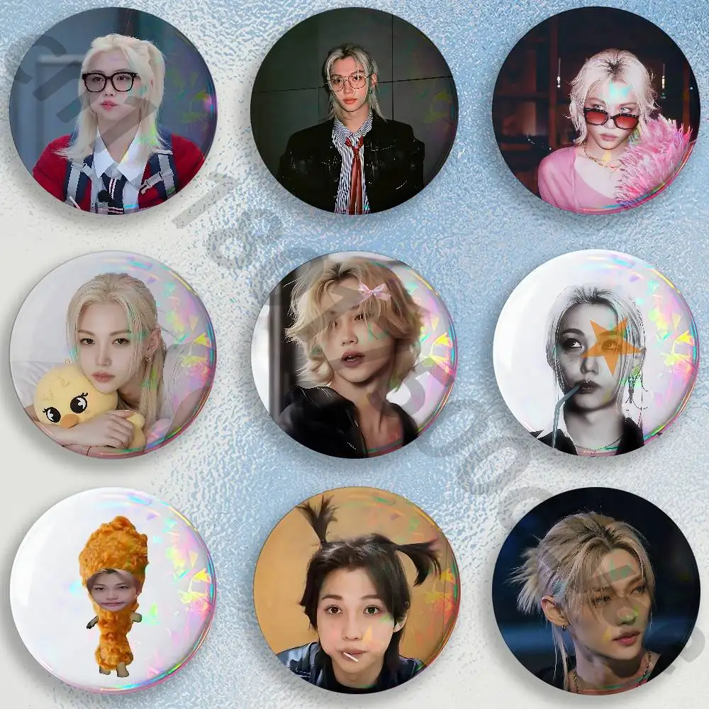 F-Felix Lee S-SKZ 58mm Icon Badge Handmade Tinplate Brooch for Backpack Clothes Chest Ornament Gifts