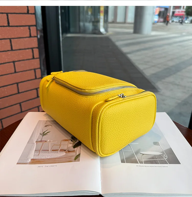 Echtes Leder Unisex Hängende Kosmetiktasche Reise Große Kapazität Multifunktionale Premium Toilettenartikel-Aufbewahrungstasche Tragbar – Detail 5
