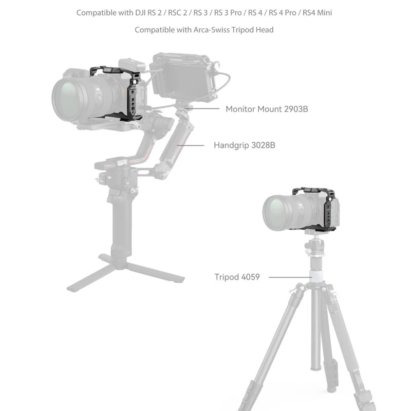 قفص كاميرا صغير الحجم لهاتف Sony Alpha 7R V /7 IV /7S III /1 /7R IV فتحة AirTag مدمجة مع لوحة Arca-Swiss سريعة الإصدار -5583