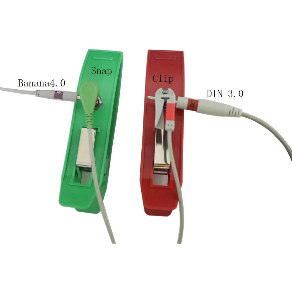 Universal ECG/EKG Electrodes Limb Clamp Nickel-plated  Banana Clip Din Clip Adapter Both 4.0 and 3.0mm Adult Size Set of 4PCS