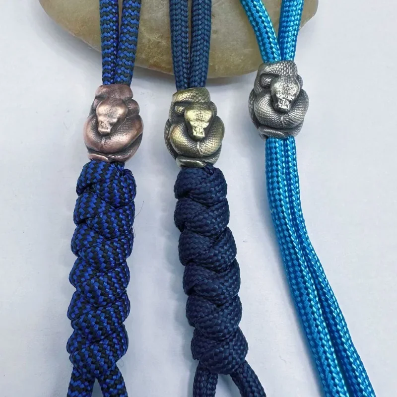 حبات سكين نحاسية ثعبان بيثون ، حبل مظلة خارجي EDC ، حبل منسوج ، أساور باراكورد بانك ، دلايات ، إكسسوارات مجوهرات ، تصنعها بنفسك