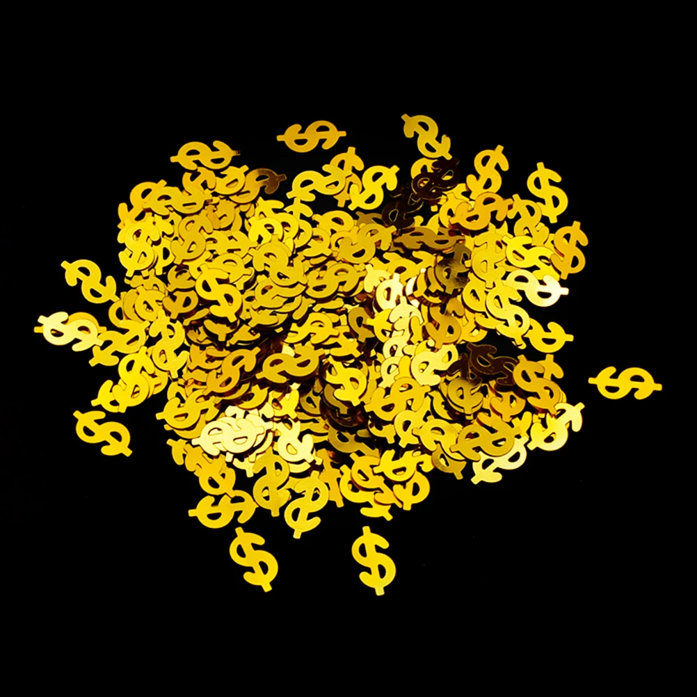 

100pcs Dollar Shaped Confetti Gold Glitter Plastic Party Supplies Christmas Birthday Table Balloon Craft Scrapbook Diy Gold