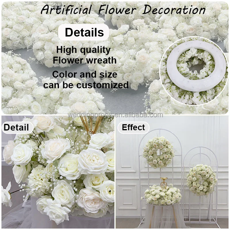 Wholesale Wedding Ceiling Decoration Flower Ring Silk Flower Wreath For Wedding Decorative