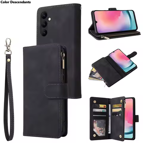 Zipper Leather Phone Case colorful Flip Wallet For SAMSUNG GALAXY A21 A21S A22 A22E A23E A23S A23 M23 A24 A25 A30S A50 4G 5G