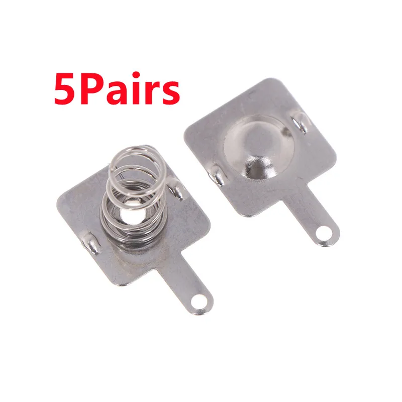 5Set 12MMx12MM - + Replacement Metal Batteries Spring Contact Plate Silver Unidirectional Slot For AA Battery Case