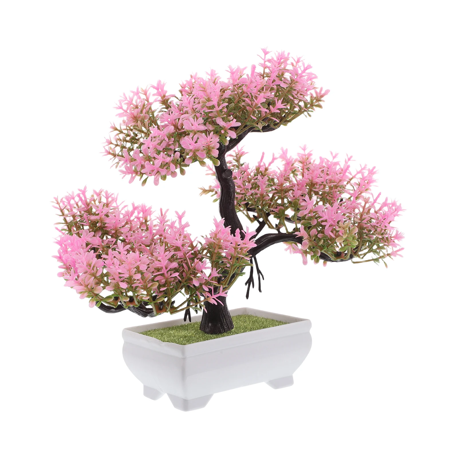 

Imitation Plants Artificial Bonsai Flower Desk Pink Plastic Cherry Blossom Tree