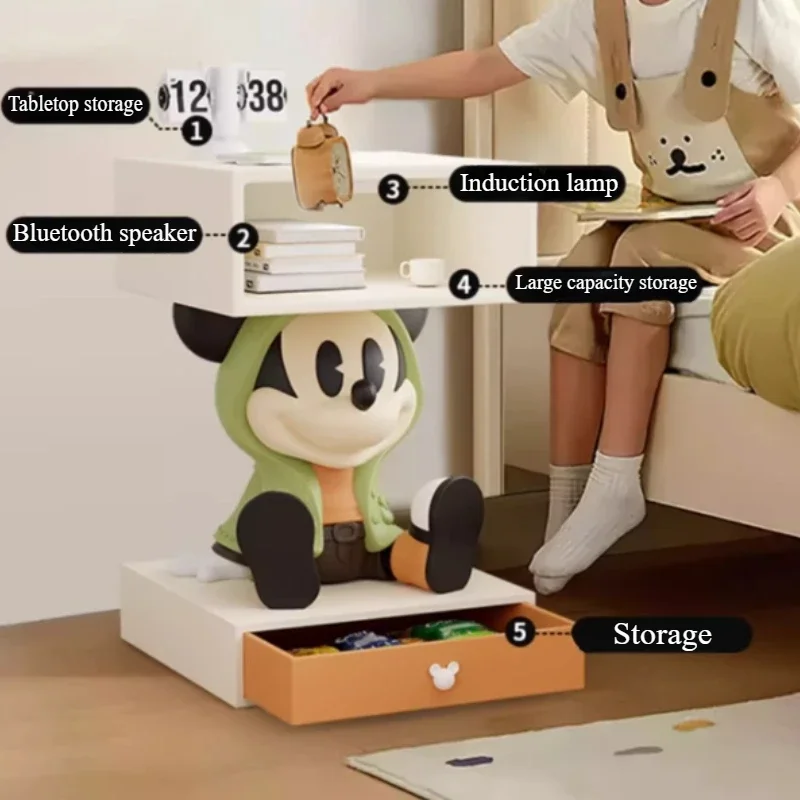 

Creative Mickey Children Bedside Table Small Bedroom Storage Rack Deskstop Model Ornament Living Room TV Cabinet Home Decoration