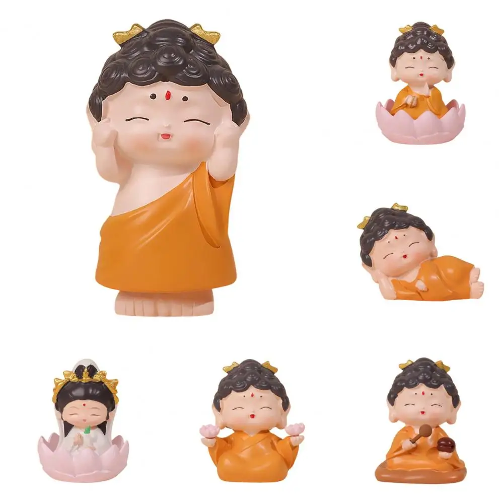 

Mini Buddha Statue Resin Meditation Buddha GuanYin Sculpture Spiritual Chinese Home Decor for Office Desk Living Room