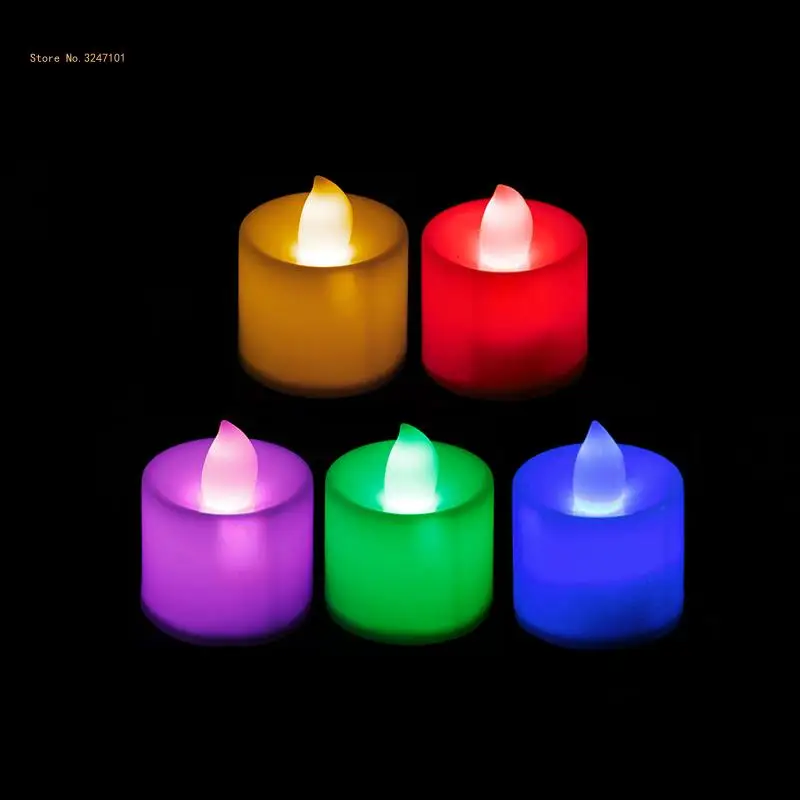 Flameless Amber Candles Electronic LED Lamp Simulation Multicolor Flame Light Home Festival Wedding Party Decor Dropship