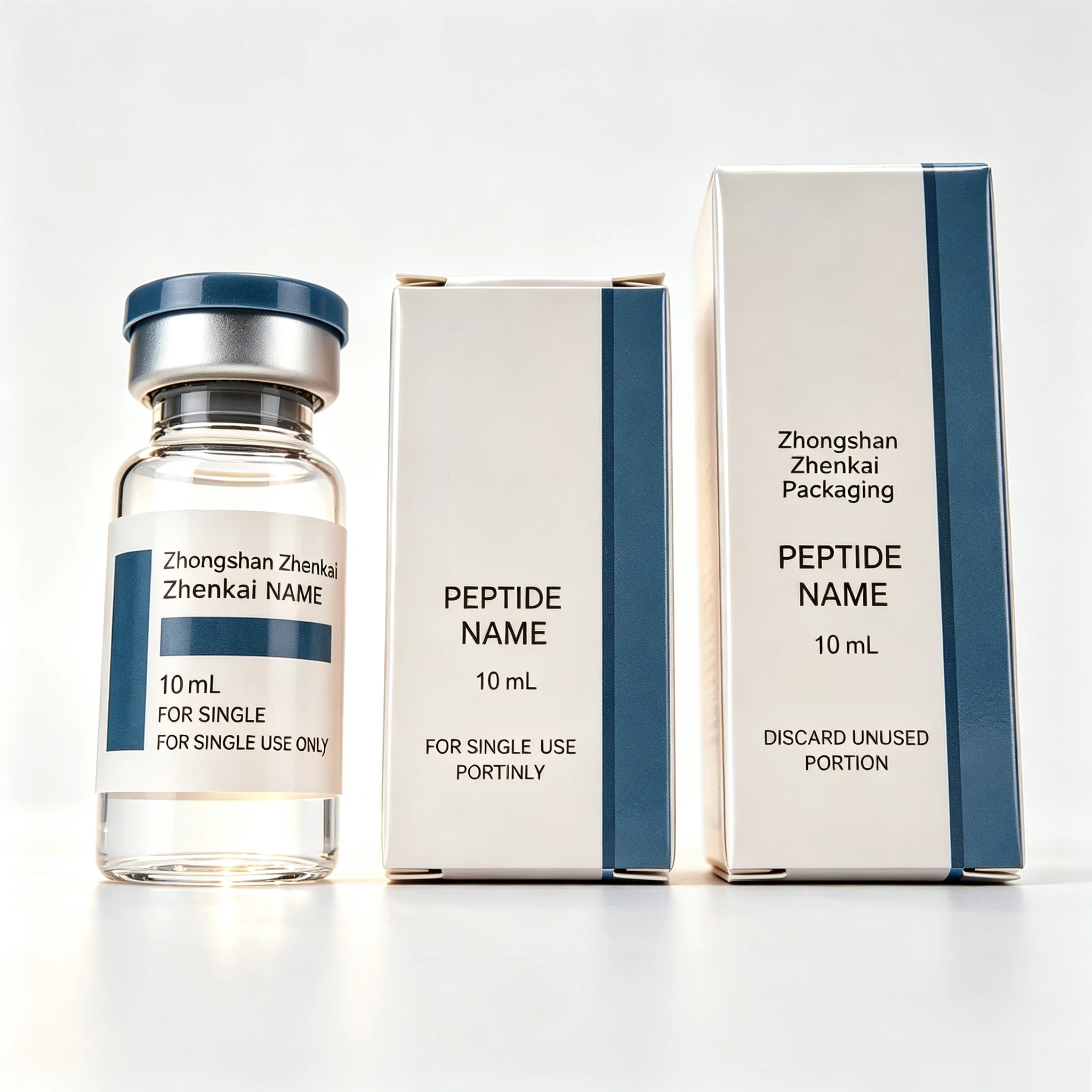Custom Luxury Peptide Bottle Stickers & Packaging Boxes For 3ml 5ml 10ml Injection Vials Free Design Custom Printed Logo Labels