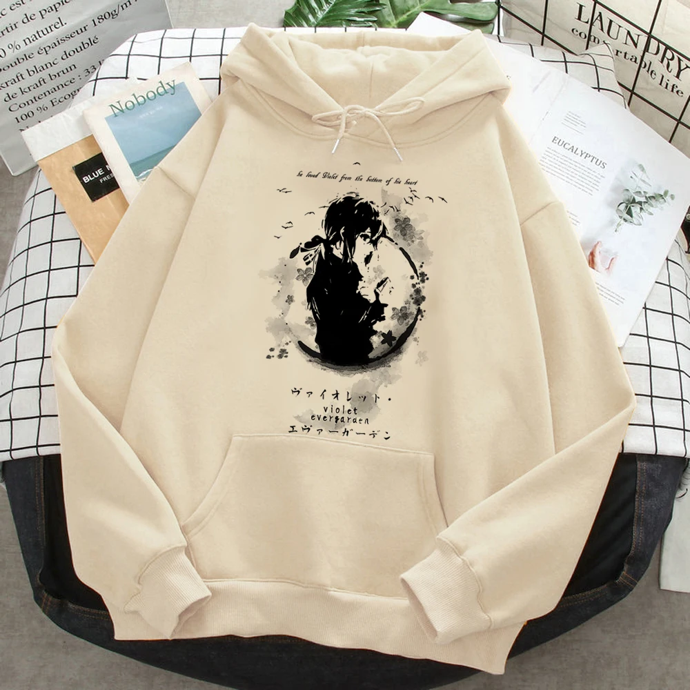 Violet Evergarden-sudaderas con capucha para mujer, Camisa con capucha harajuku, ropa gótica femenina, gráfico de invierno, 2023