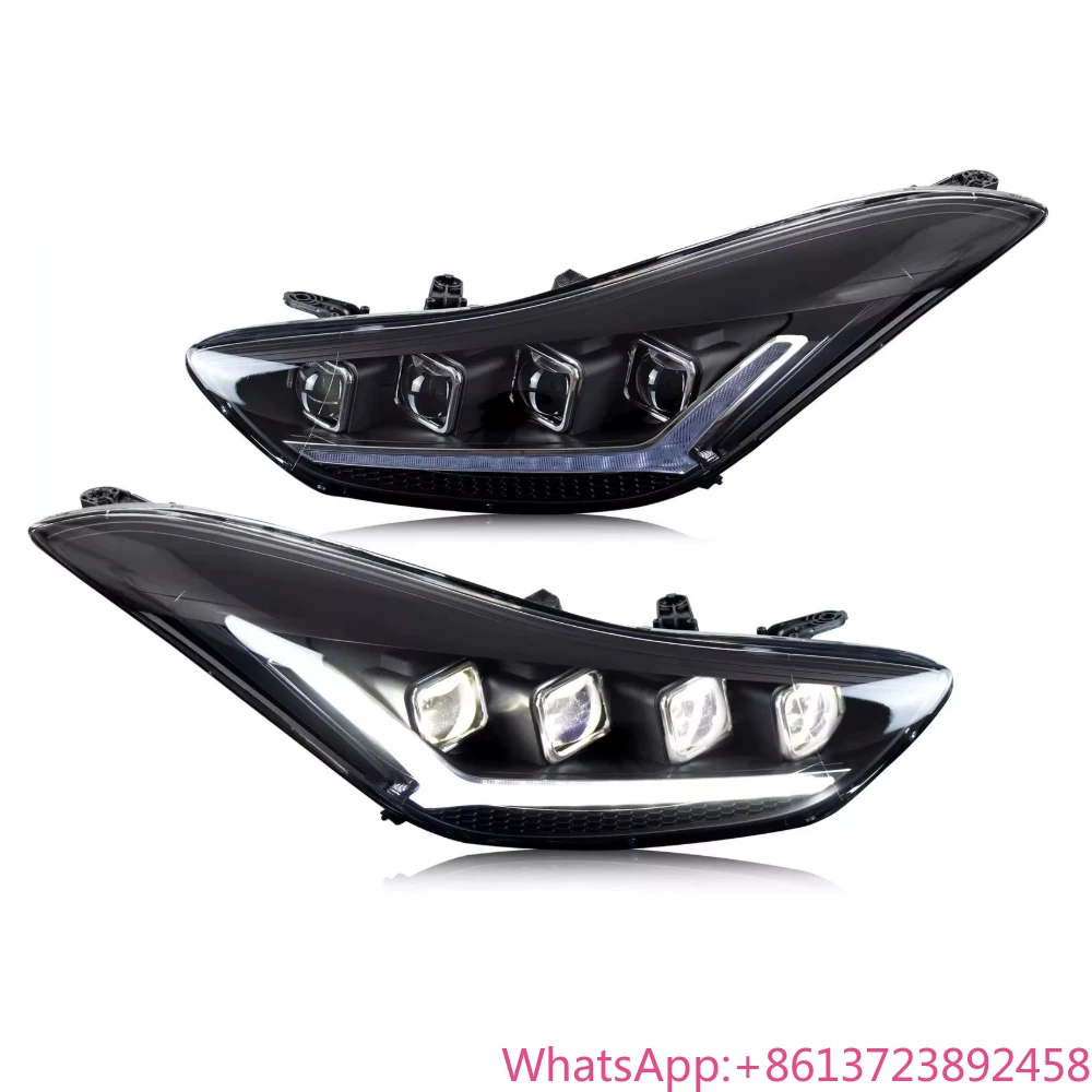 For Manufacturer Car Styling LED Headlights Modified Projector DRL Red Devil Lens for Hyundai Elantra 2011-2016 Avante MD 2011-2