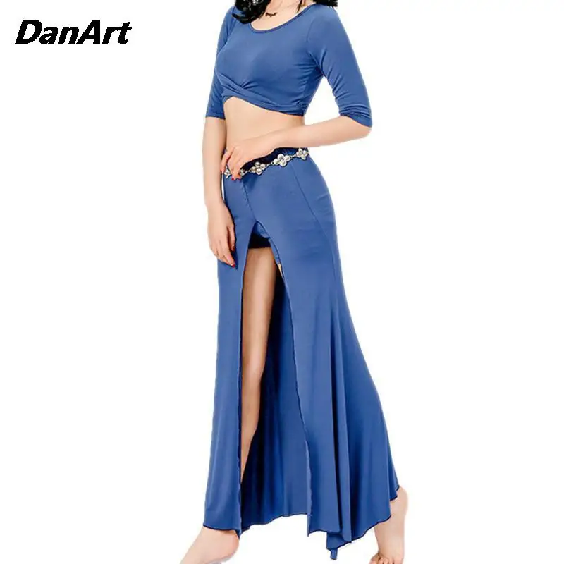 

Belly Dance Suit Autumn and winter new performance clothing Set Split Long Skirt Practice Wear Set Stage PerformanceTraining