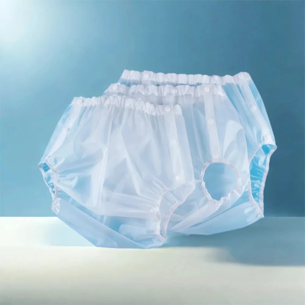 Waterproof TPU Snap Button Adult Diaper Cover Reusable Incontinence Diaper Pants Clear Can Be Opened Easy To Wear Dropshipping
