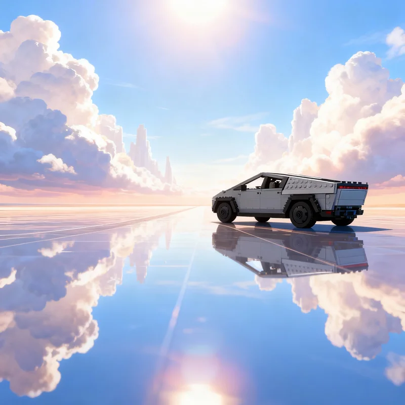 

957pcs MOC Tesla Cybertruck Launch Miniland 1 Model Teamed Building Blocks Toys Assemble Christmas Gift Idea Brick Kids Birthday