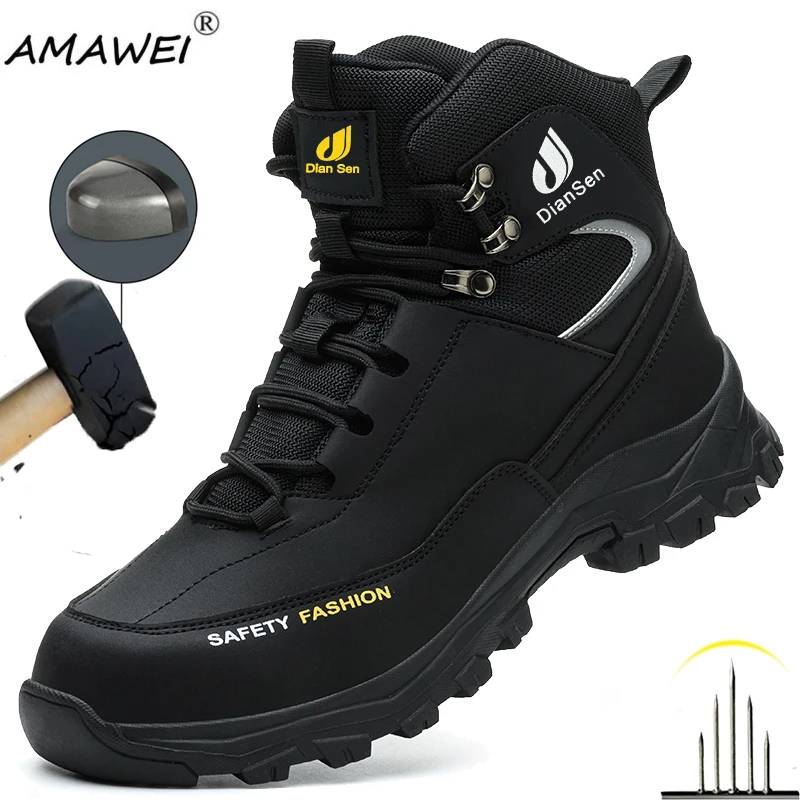 

Water Proof Safety Work Shoes For Men Steel Toe Boots Male Footwear Indestructible Construction Work Shoes Anti-Punctur Shoes ﻿