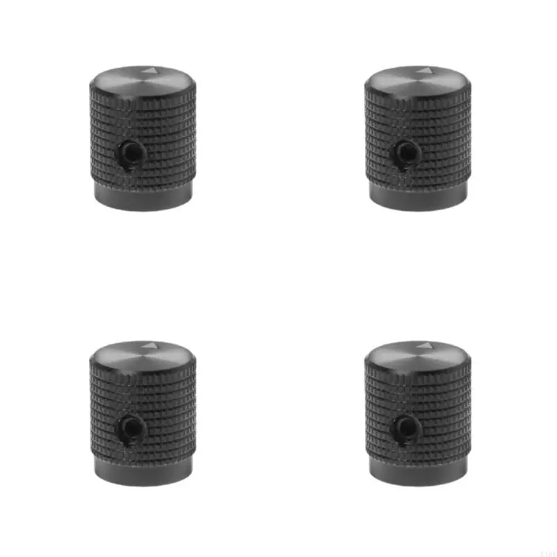 6 mm schwarze Silbermetallsteuerung Rotationsknöpfe für Knurled Well Potentiometer 14 x 16 mm Silbertonknopf Kxre