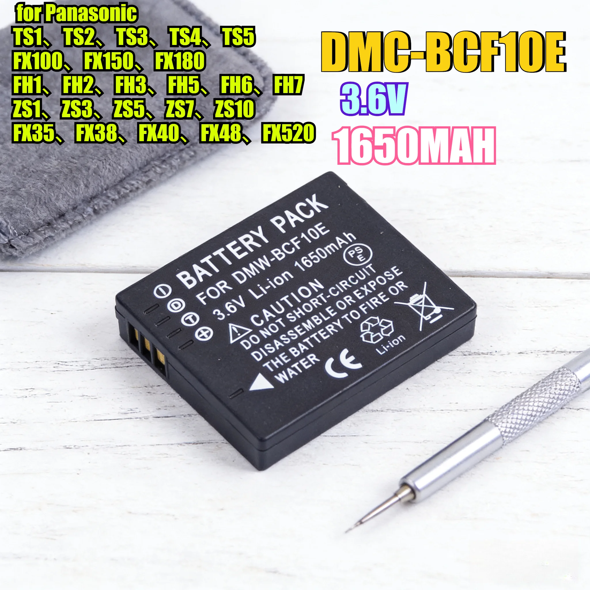 

1650mAh DMC-BCF10E Replacement Battery for Panasonic Lumix Camera Li-ion Power Pack Compatible with FH22/FH1/FS15/FH3/FP8 Series