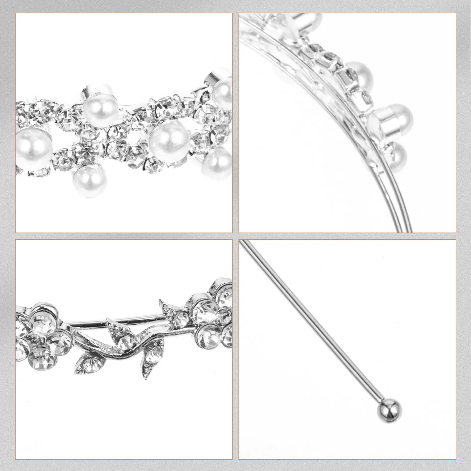 Pearl Rhinestone Bridal Headband for Women – Elegant Wedding Hair Decor, 2pcs