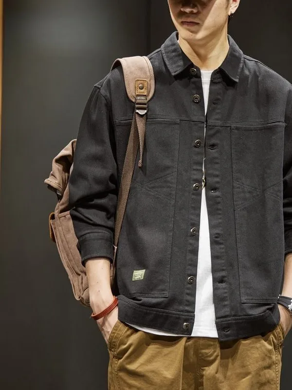 

Износостойкая повседневная рабочая одежда Jaet, мужская свободная посадка, грязеотталкивающая осенне-весенняя сезонная японская модная брендовая верхняя одежда