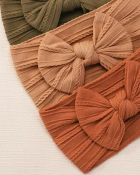 Heißer PANTONE Einfarbig Bögen Stirnband für Baby Mädchen Elastische Haarband Baumwolle Bowknot Turban Kinder Kopfbedeckungen Baby Haar Zubehör