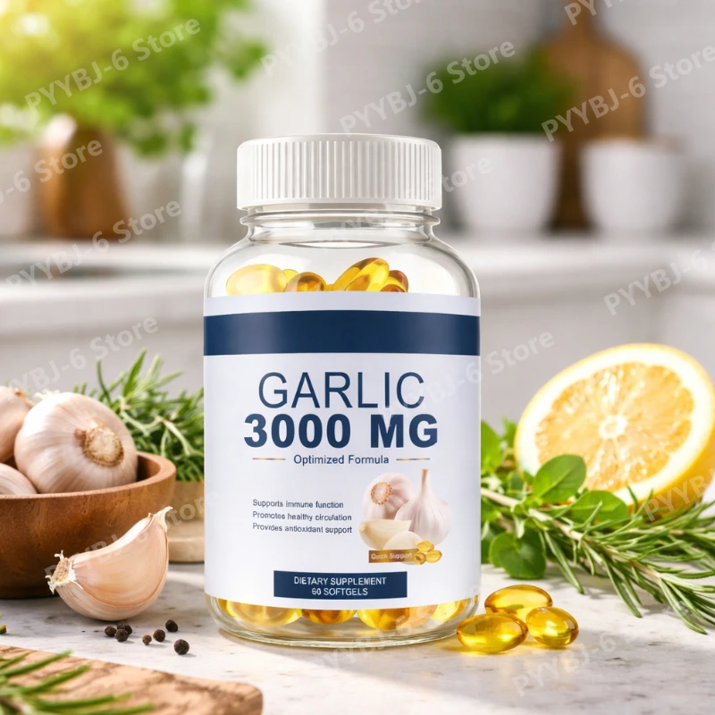 Garlic Extract Softgels 3000 Mg Optimized Formula Supports Immune Function & Antioxidant Support Quick Support 60 Softgels