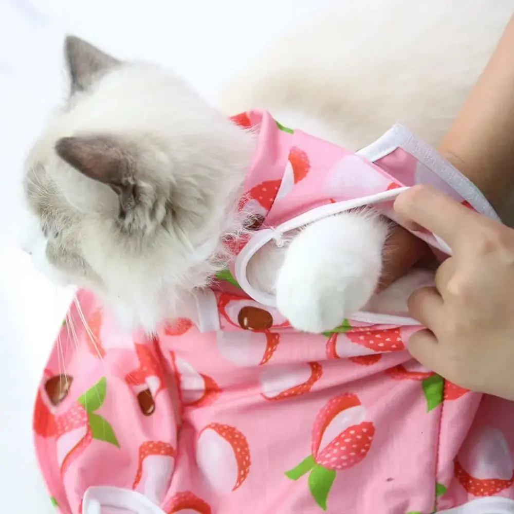 Durable Cartoon Cat Sterilization Clothes Anti-scratch Print Pet Surgery Suit Breathable Dog Cats Jumpsuit