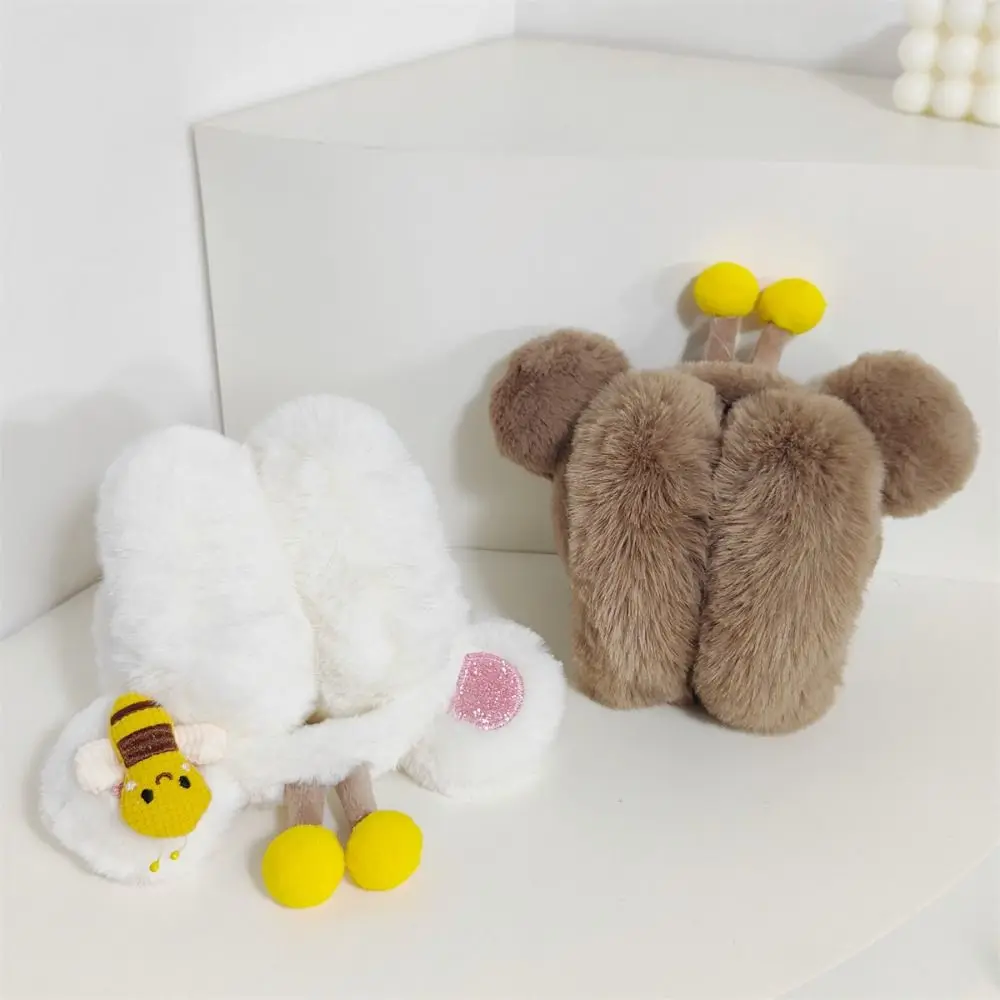 New Little Bee Winter Warm Earmuffs Foldable Plush Earflap Soft Cold Protection Ear Cover Winter