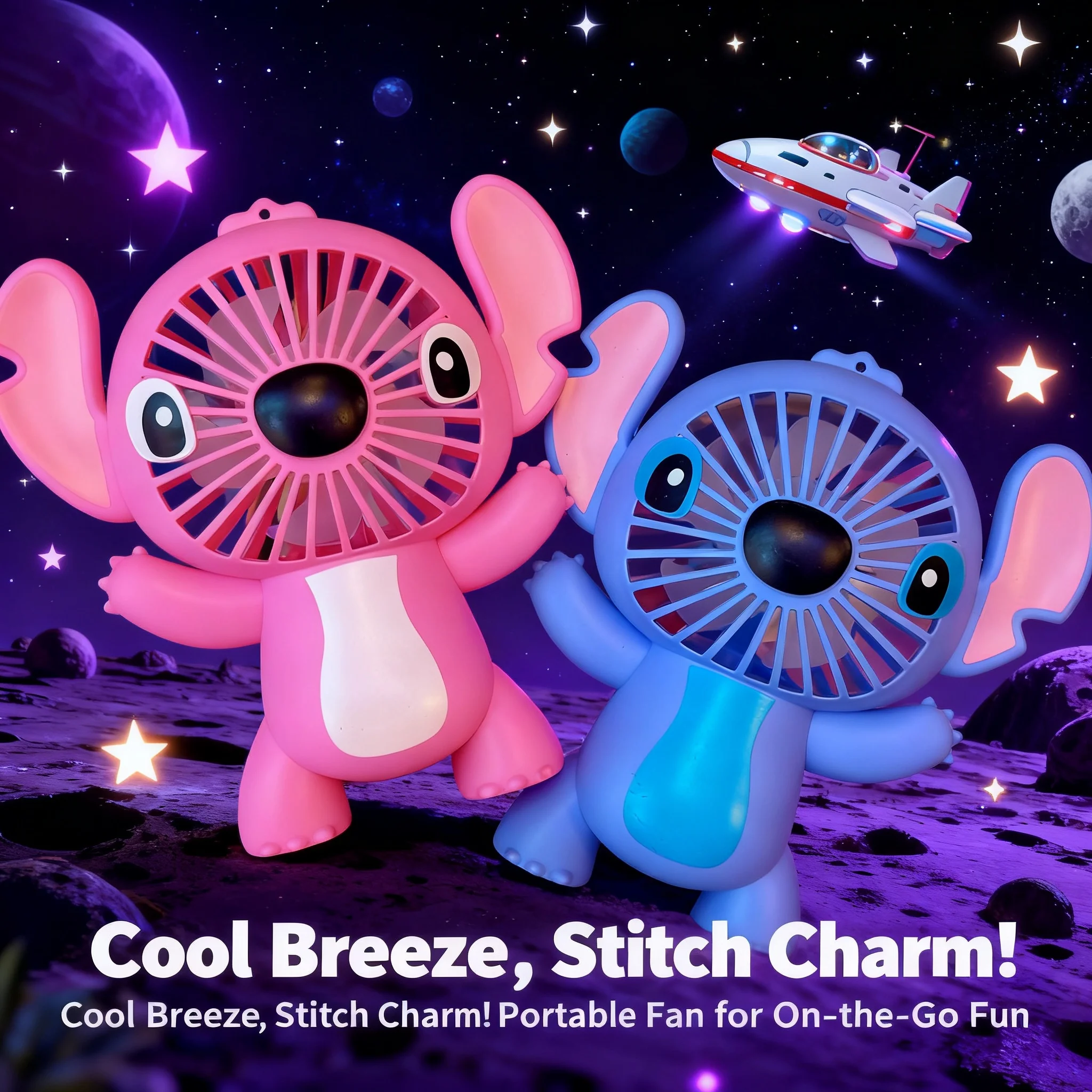 

Disney Lilo and Stitch Anime USB Rechargeable Mini Fan Portable Cooling Fan for Kids Boys Girls Summer Kawaii Toy Gift