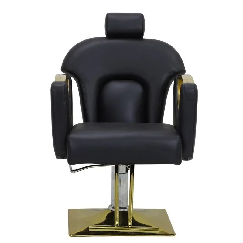 Stainless Steel Barber Chair Salon Special Seat for Hair Cutting Perming Dyeing Tiltable Rotatable Lifted